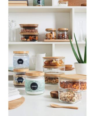 Giara 25.25-Oz. Glass Jar & Bamboo Lid, Set of 6