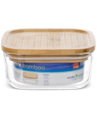Frigoverre Quadra 68.5-Oz. Glass Food-Storage Container and Bamboo Lid, Set of 6