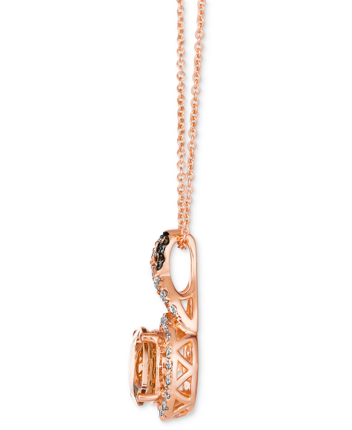 Le Vian Peach Morganite (1-3/8 Ct. T.w.), Nude Diamond (1/4 Ct. T.w.) & Chocolate Diamond (1/20 Ct. T.w.) Ro In Rose Gold
