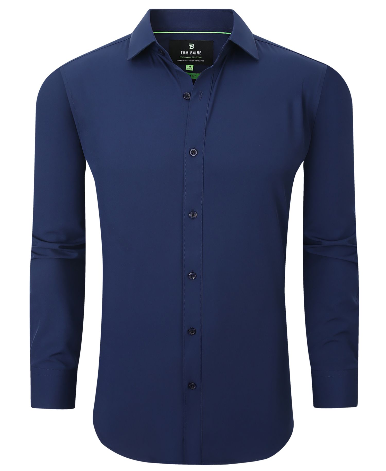 Men Slim Fit Four Way Stretch Solid Dress Shirt