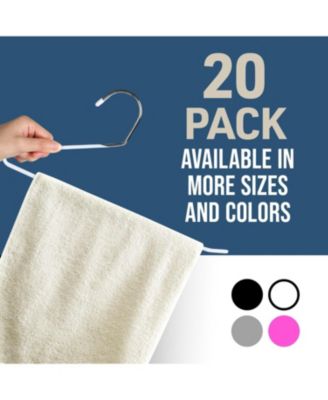 50-Piece White Metal Pants Hangers – Heavy-duty, non-slip, open-ended design for pants, jeans, blankets & more. Space-saving closet set