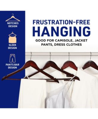 30-piece vintage wooden hanger set with non-slip design and 360° swivel hook.