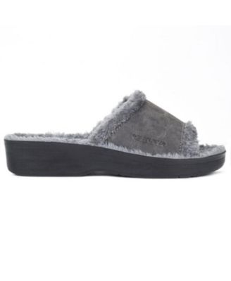 - Aspen Fuzzy Strap Ladies Arch Support Slides