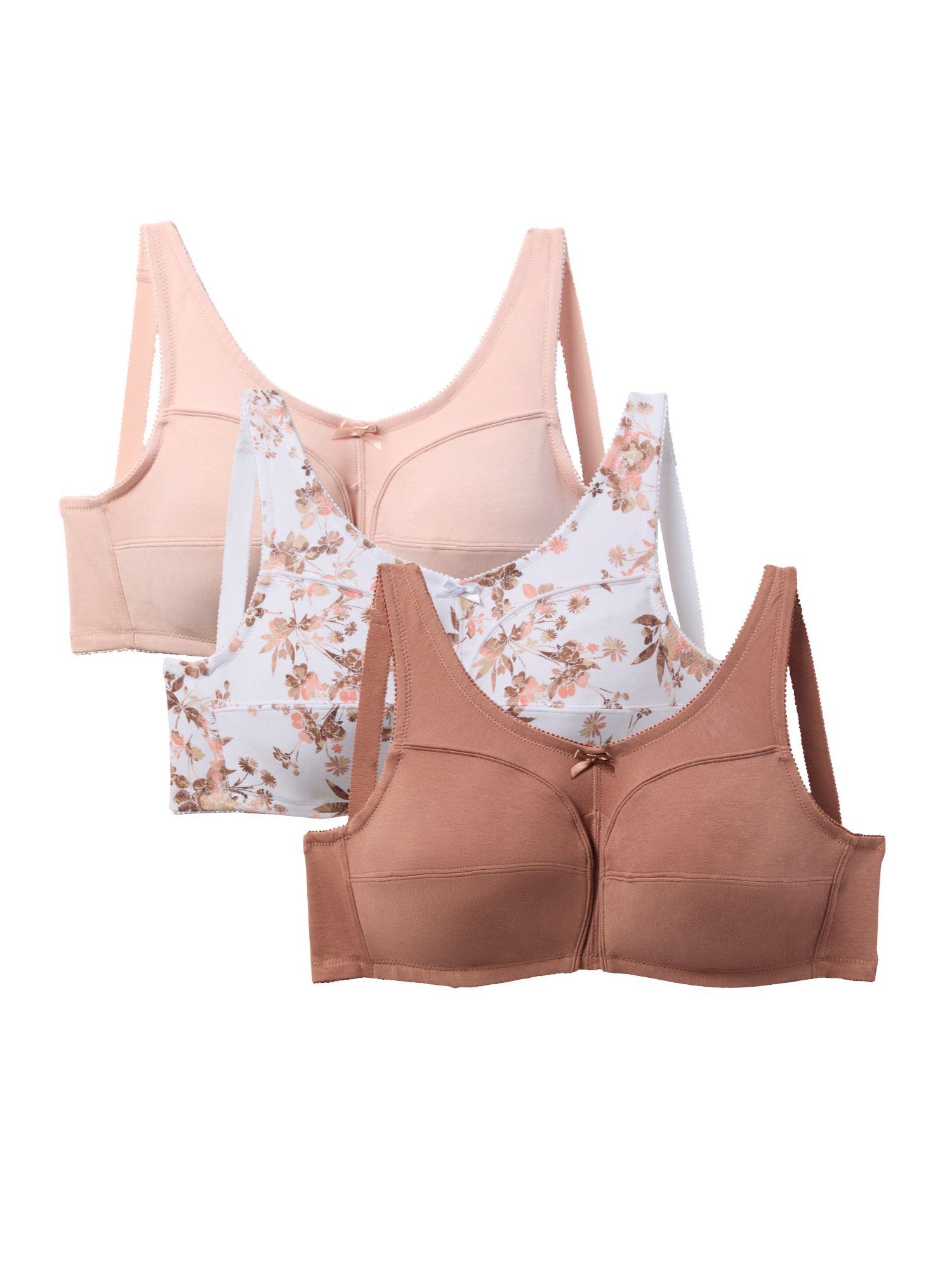 Women's 3-Pack Wireless Light Support Cotton Bra