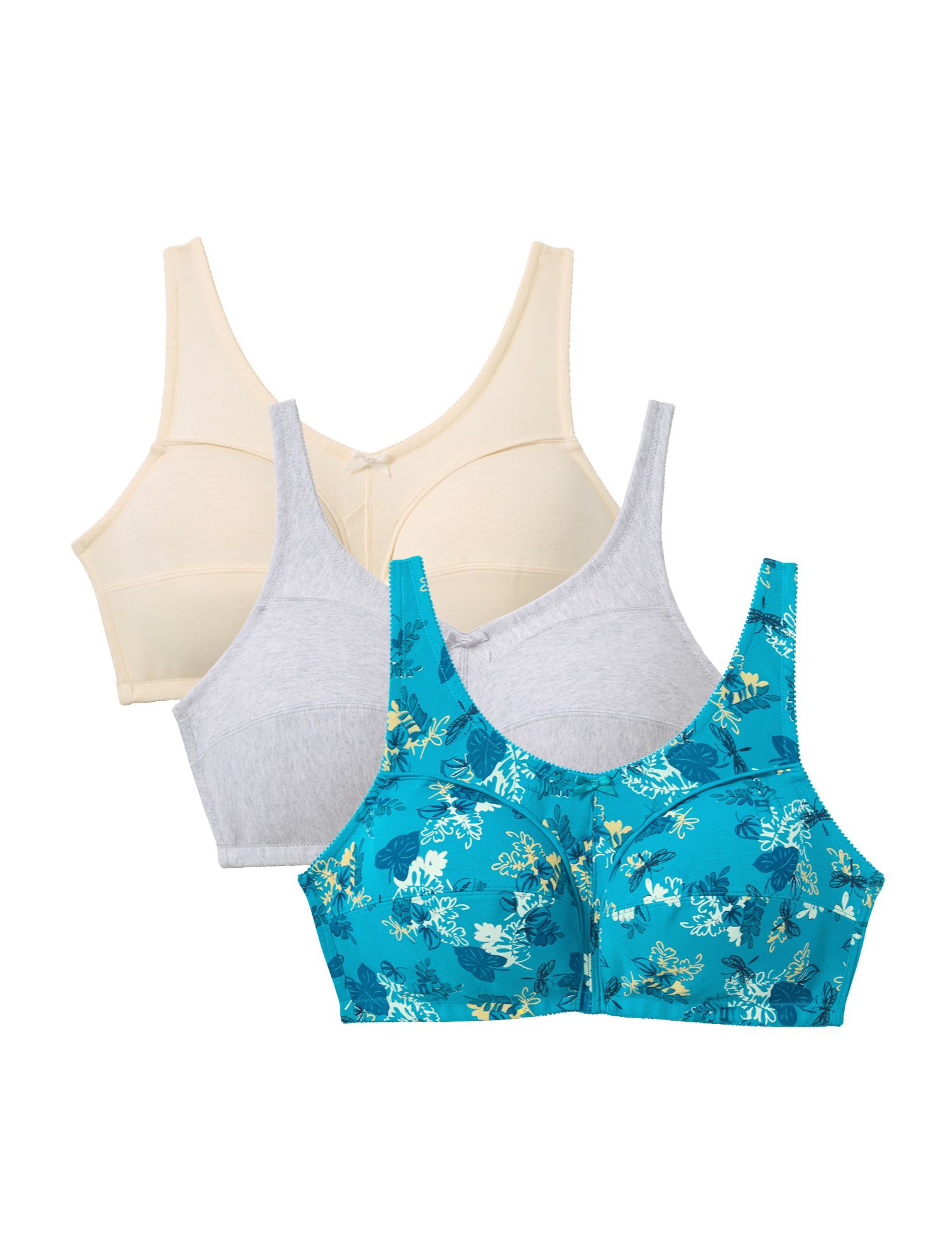 Women's 3-Pack Wireless Light Support Cotton Bra
