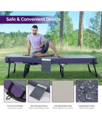 Gel Memory Foam Camping Mattress Sleeping Pad 4 Inch Portable Floor Mat Roll Up