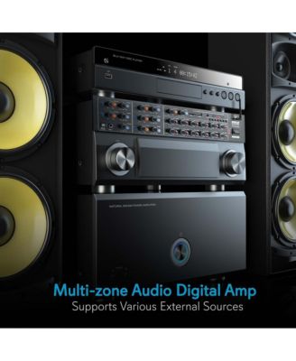 12-Channel Audio Karaoke Bluetooth Amplifier - Stage & Studio Sound Mixer Receiver System with Microphone Talk-Over, MP3/USB/SD/AUX, Rack Mount (6000W MAX)