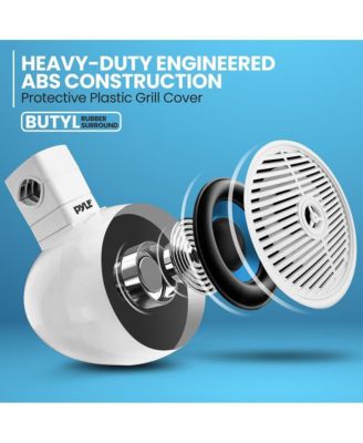 6.5'' Marine Wakeboard Speaker System with Built-in LED Lights, 200W, White