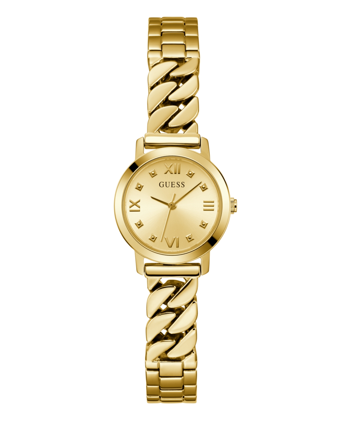 Guess Women's Analog Gold Tone Steel Watch, 25mm In Gold Tone
