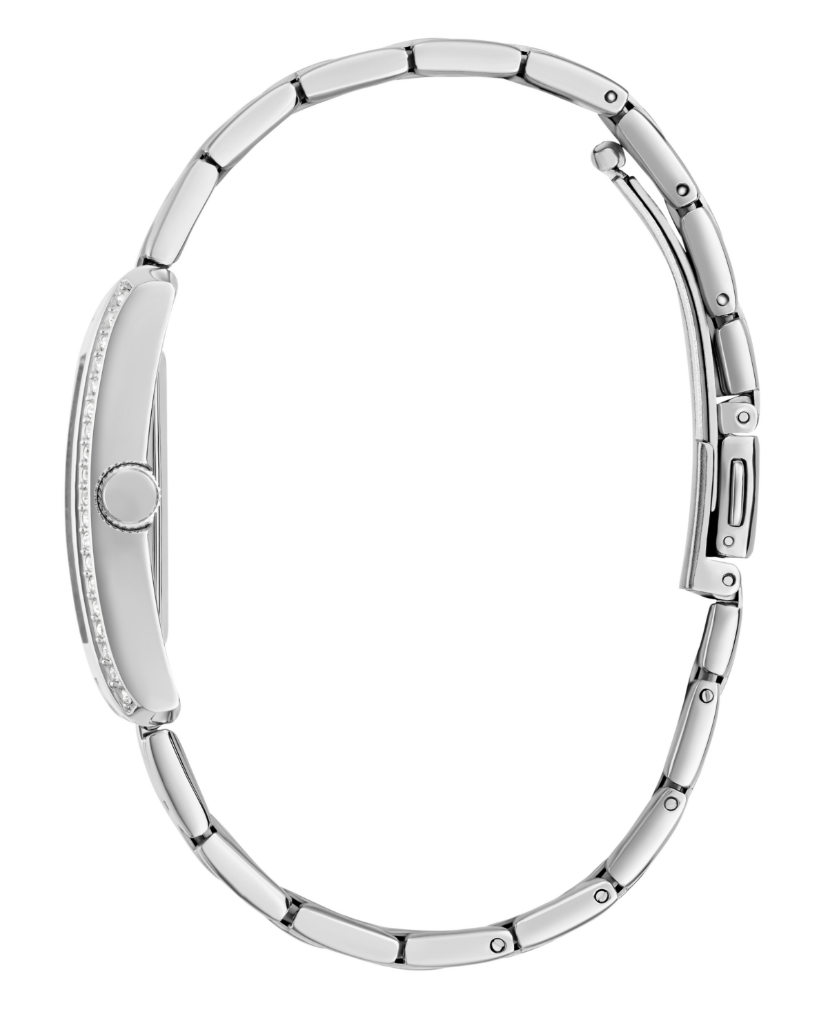 Guess Women's Analog Silver Tone Stainless Steel Watch, 27mm In Silver Tone