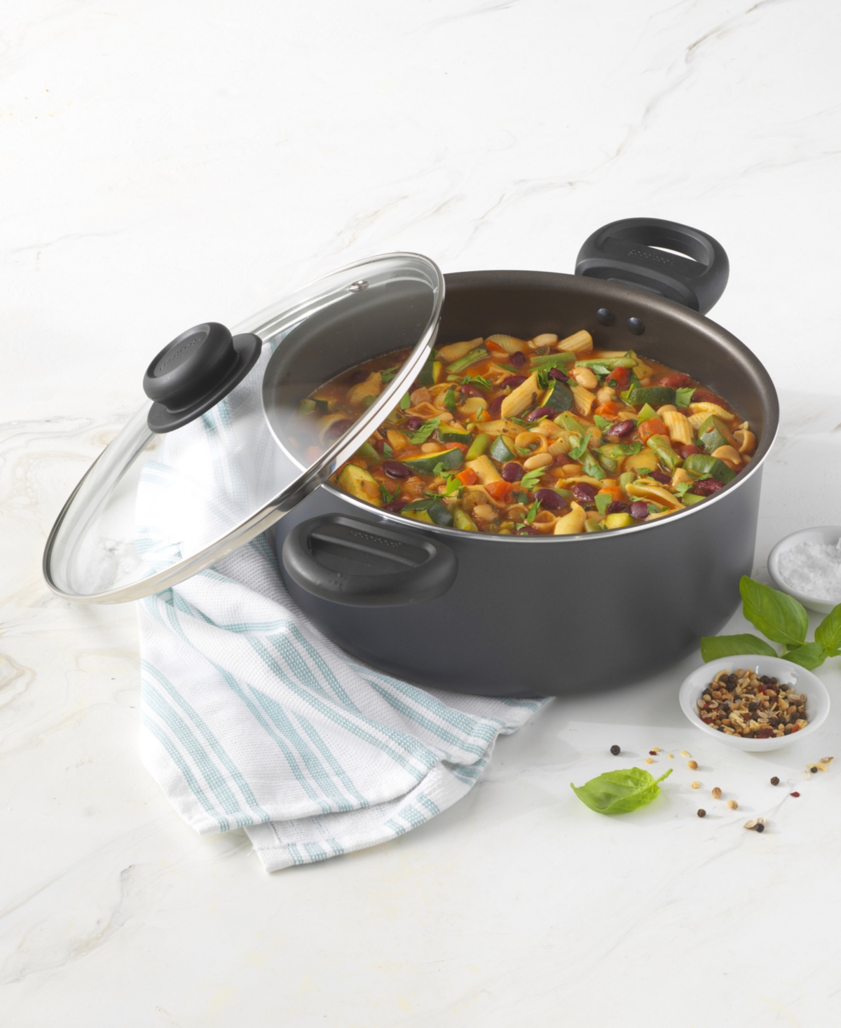 Goodcook Aluminum 4.7-quart Everyday Dutch Oven In Black