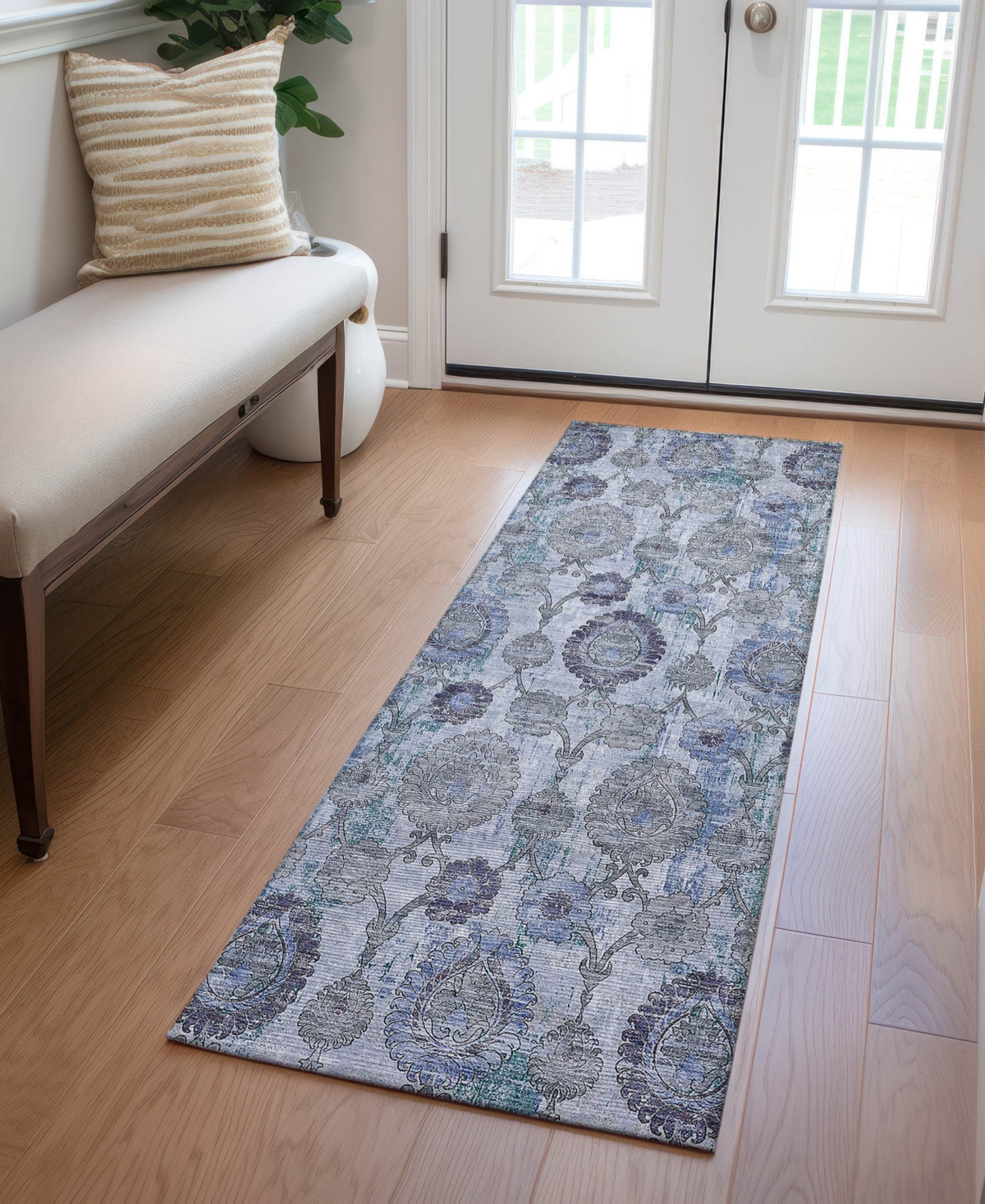 Addison Chantille Acn821 2'3"x7'6" Runner Area Rug In Blue
