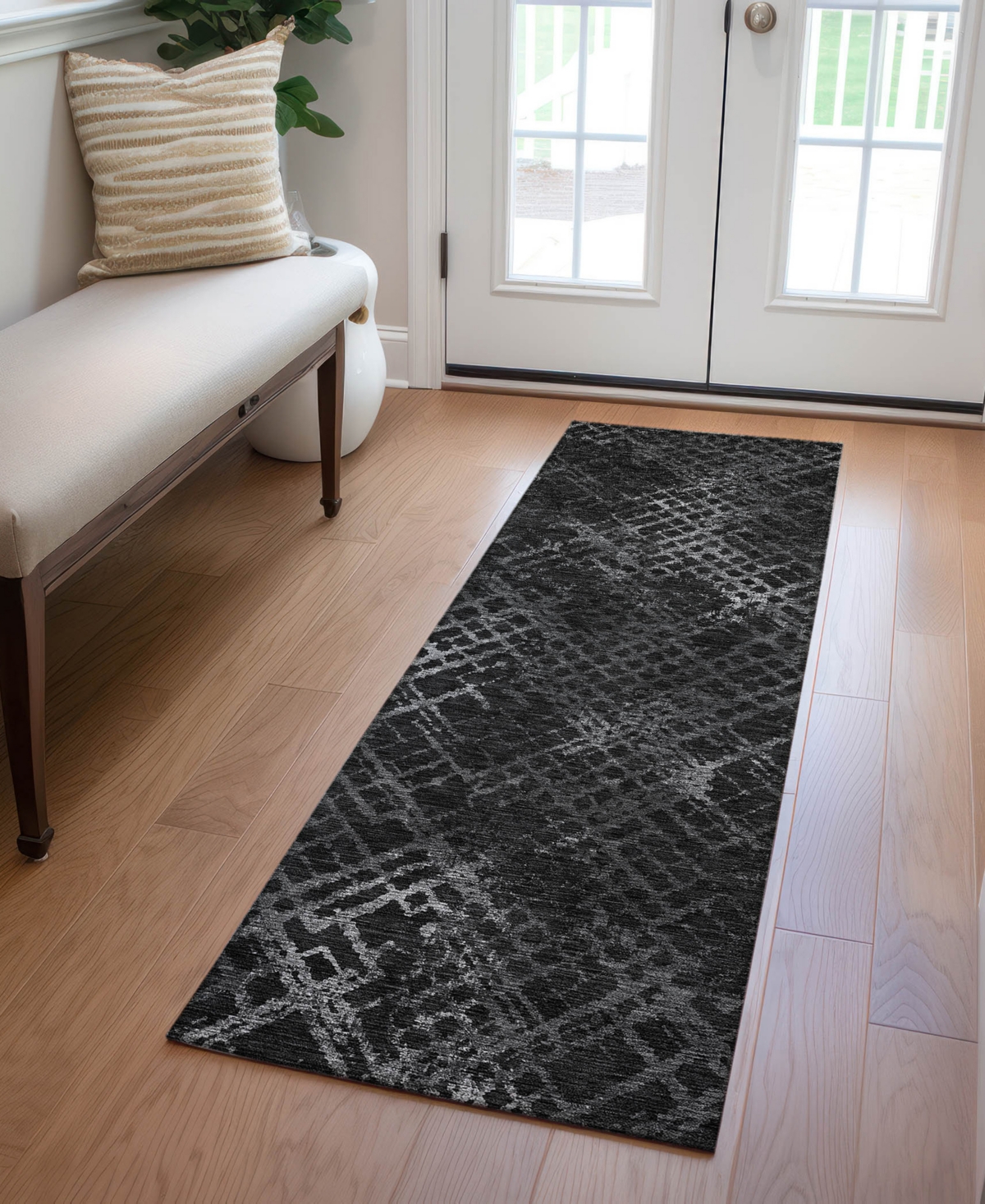 Addison Chantille Acn825 2'3"x7'6" Runner Area Rug In Charcoal