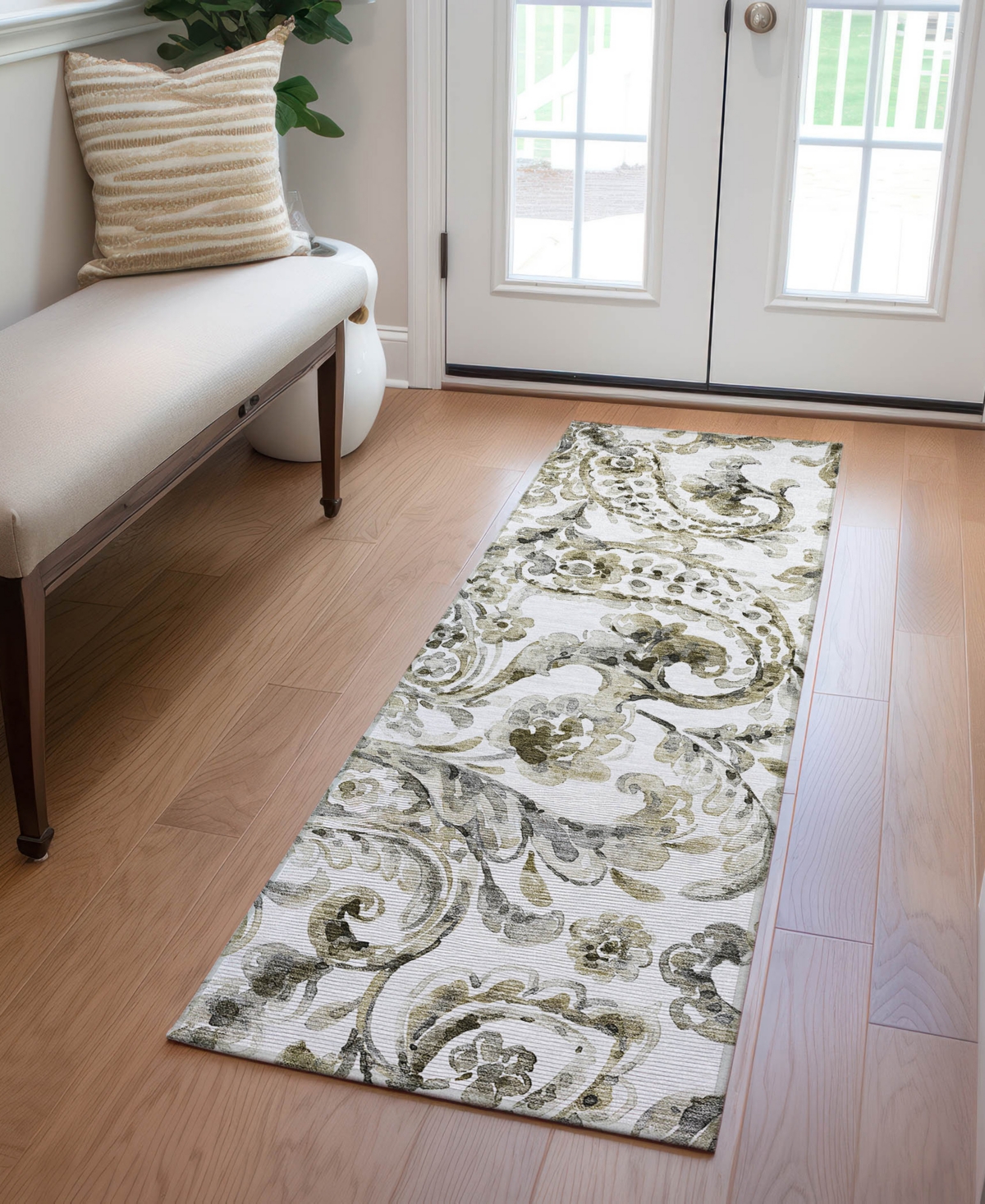 Addison Chantille Acn835 2'3"x7'6" Runner Area Rug In Brown