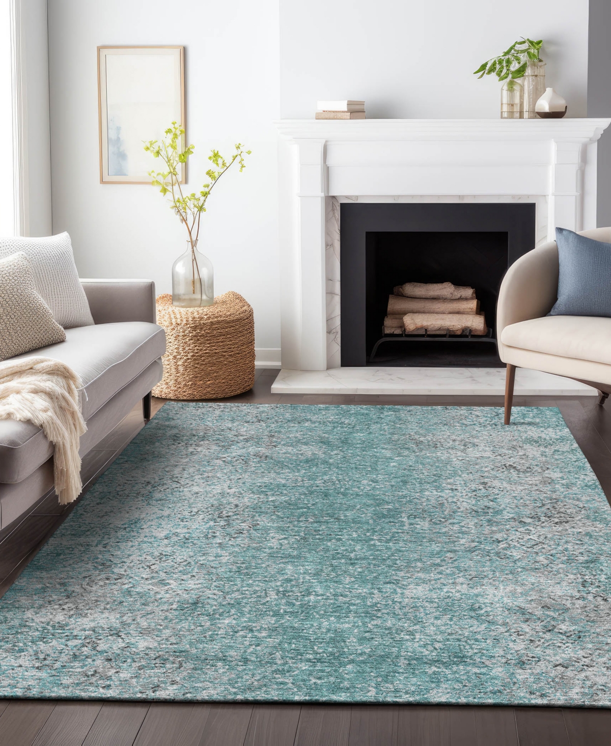Addison Chantille Acn840 2'6"x3'10" Area Rug In Teal