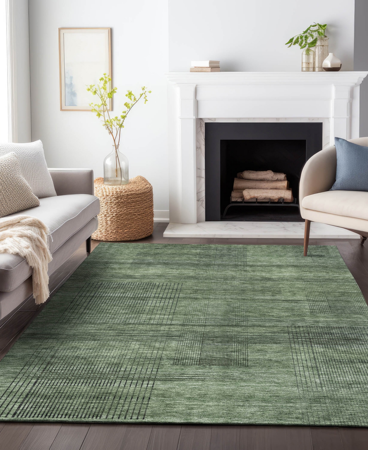 Addison Chantille Acn820 2'6"x3'10" Area Rug In Olive