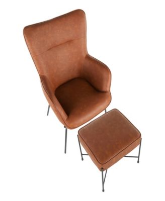 2-Pc. Metal Izzy Industrial Lounge Chair and Ottoman Set
