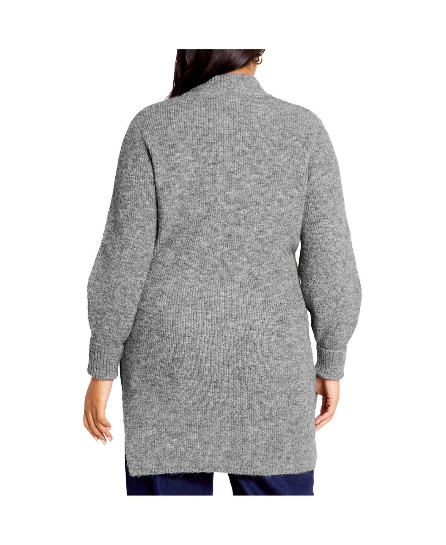 Plus Size Longline Split Sweater