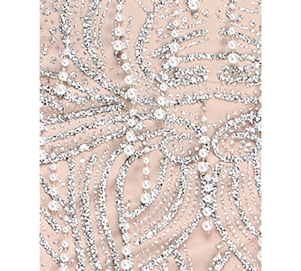 Bcx Juniors' Hanging Pearls Sweetheart Gown, Created For Macy's In Silver