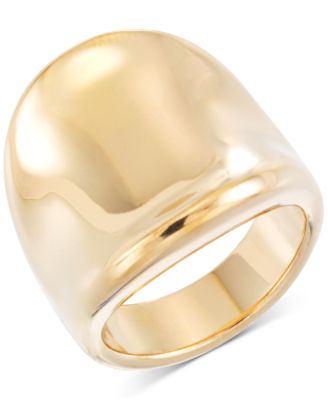 Signature Gold - Polished Concave Wide Ring in 14k Gold Over Resin