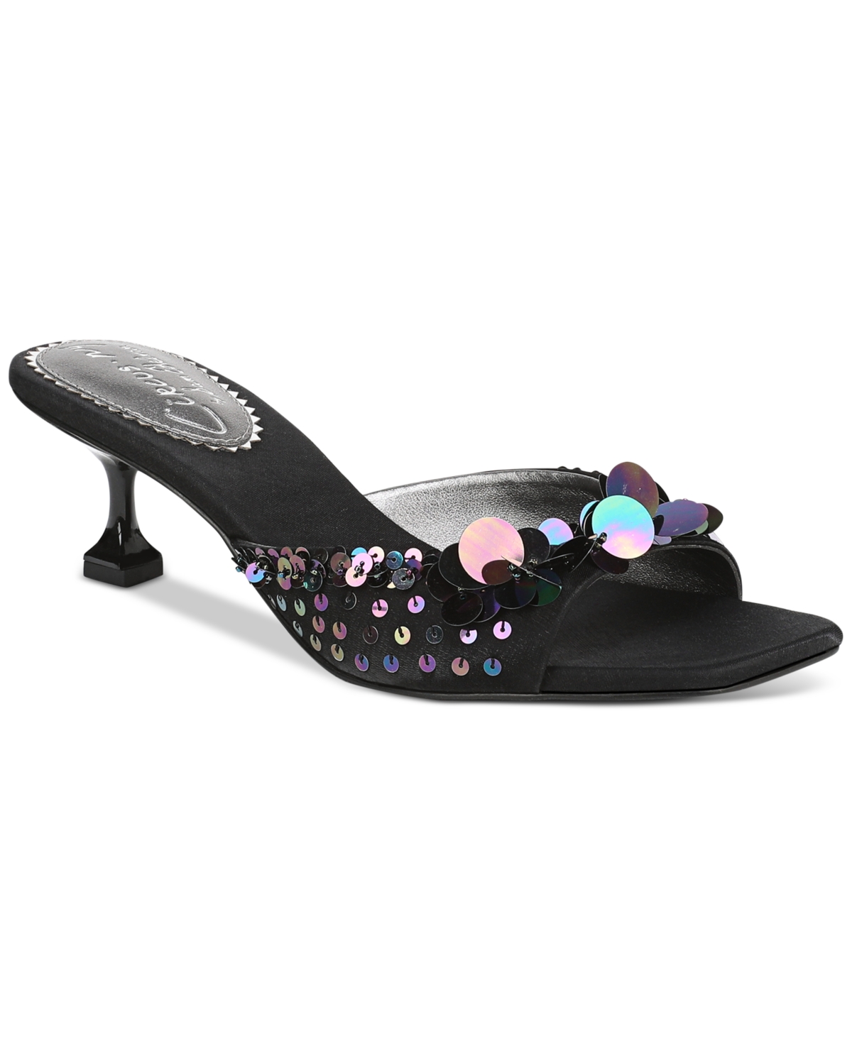 Juliana Sequin Mid-Heel Dress Sandals - Blush Shimmer Satin