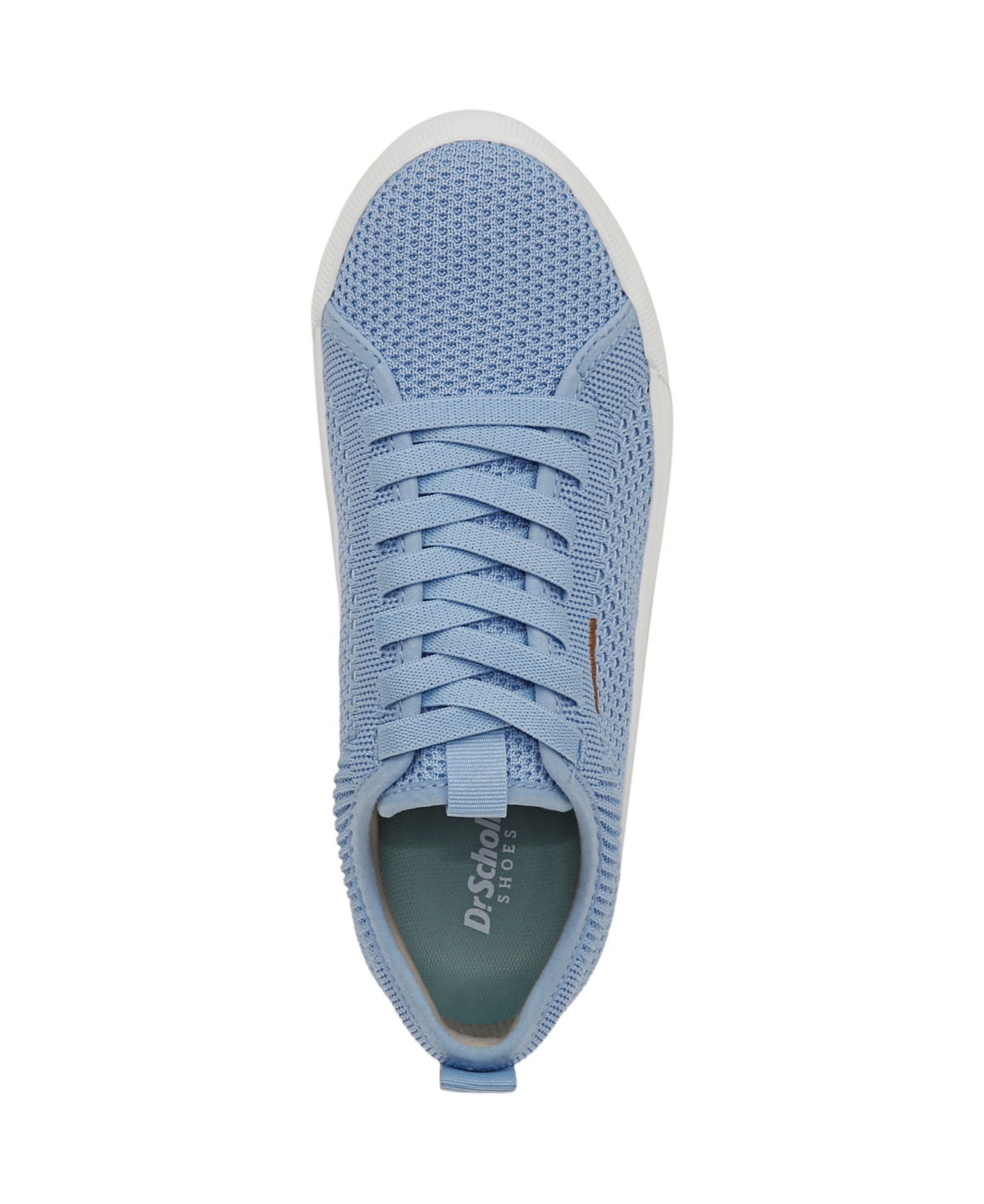 Shop Dr. Scholl's Women's Time Off Knit Lace Up Platform Sneakers In Blue Knit Fabric