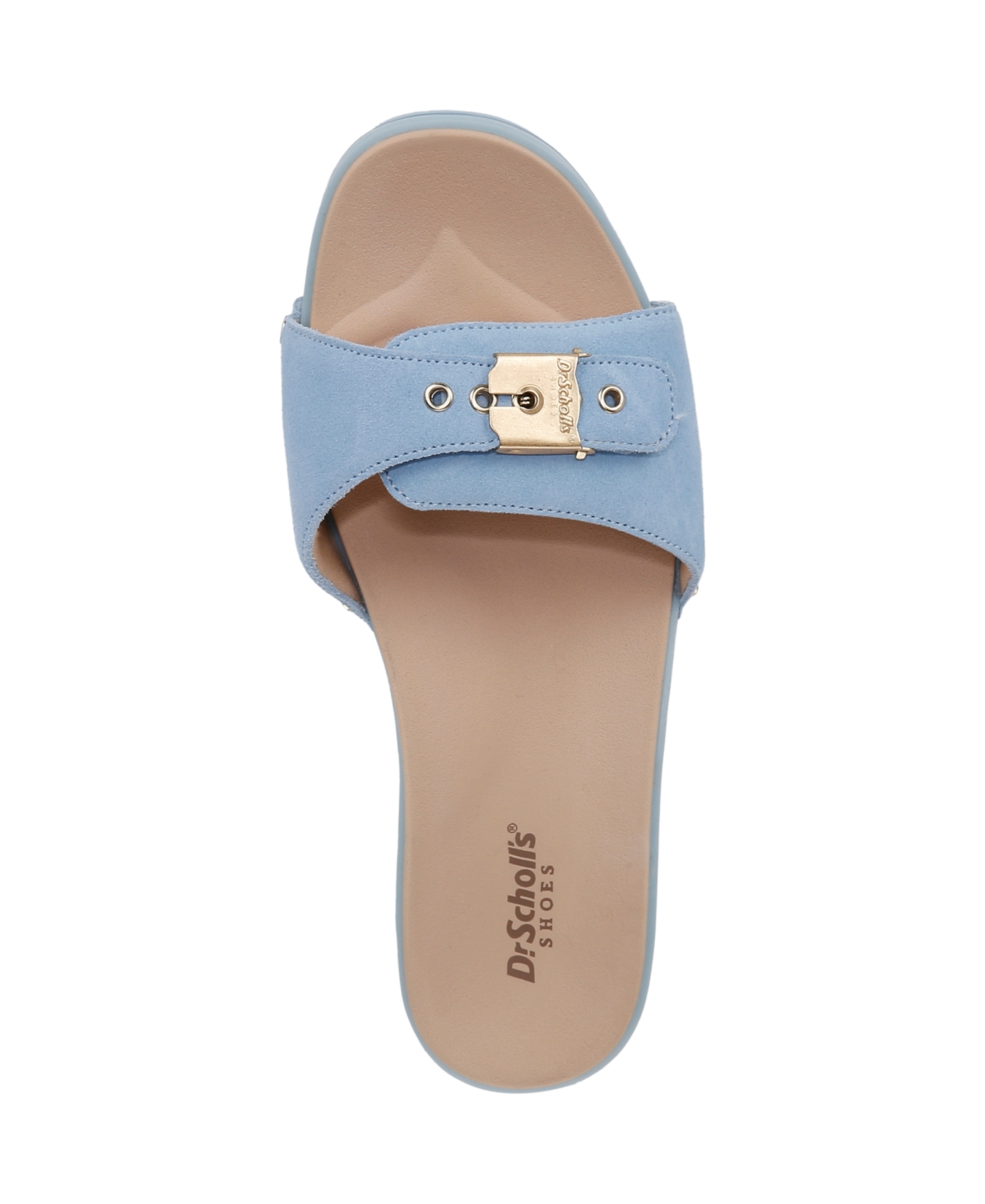 Shop Dr. Scholl's Women's Original Flex Slide Sandals In Blue Sky Suede