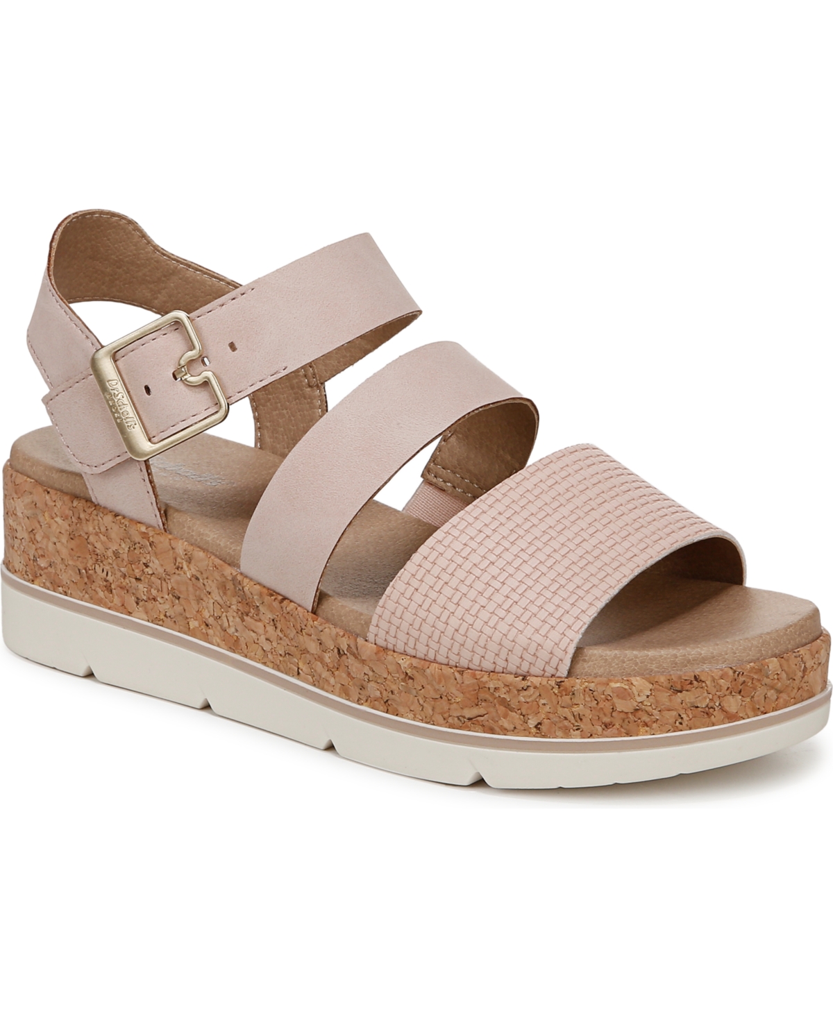 Shop Dr. Scholl's Women's Once Twice Espadrille Platform Sandals In Petal Pink Faux Leather
