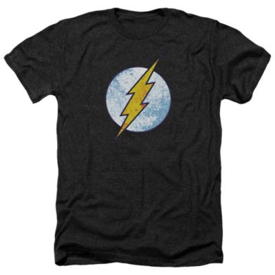 Dc Mens DC Comics Flash Flash Neon Distress Logo Adult Heather Tee / T-Shirt