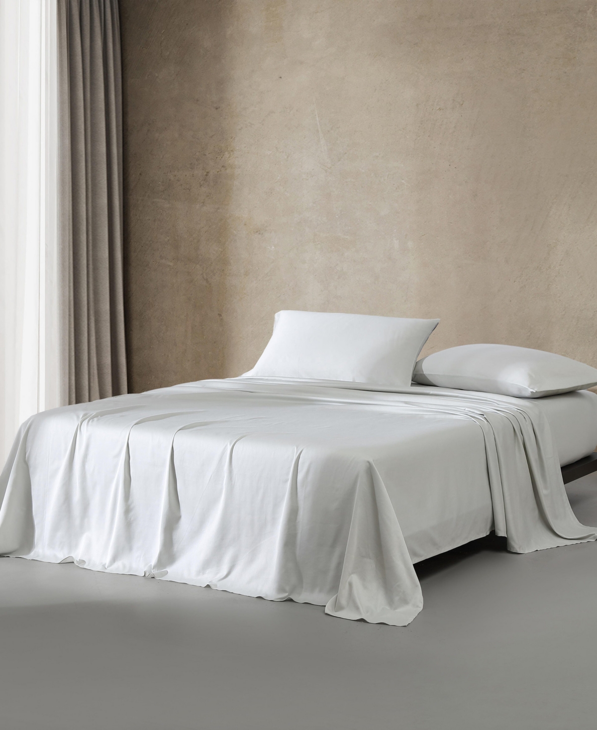 Calvin Klein Pearl Edge 300 Thread Count Cotton Sateen 4-pc. Sheet Set, Queen In Gray