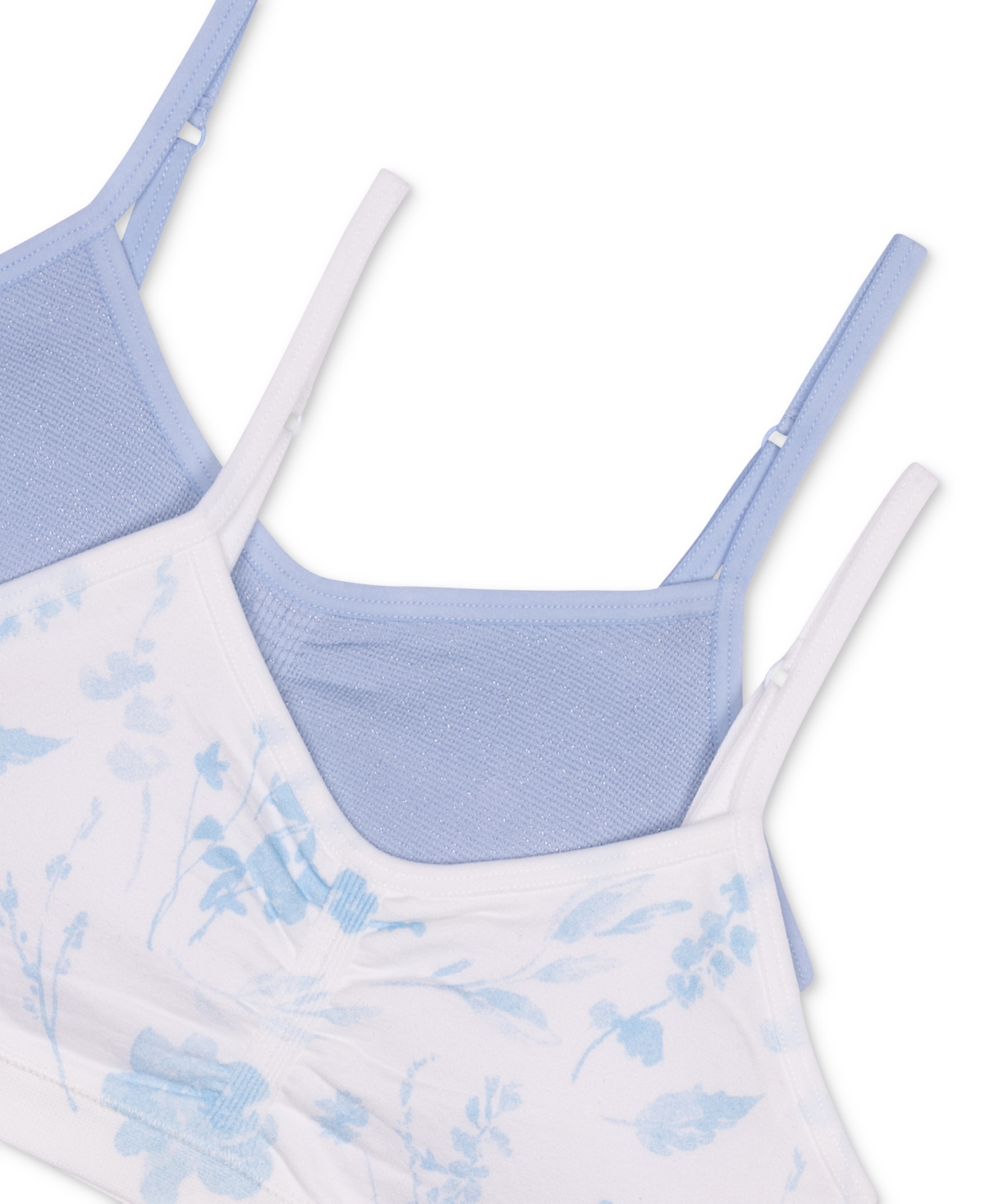 Maidenform Big Girls Seamless Ruched Crop Bras, Pack Of 2 In Skyway Lurx