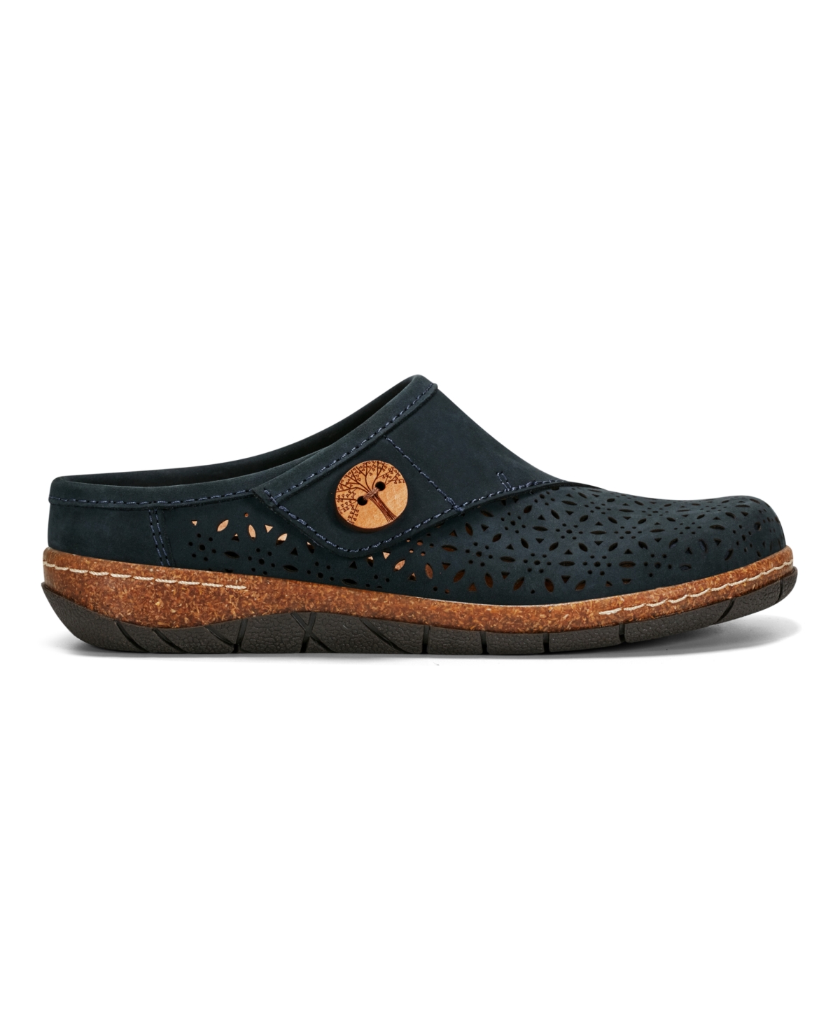 Shop Earth Women's Erinn Cutout Slip-on Clogs In Dark Blue Nubuck