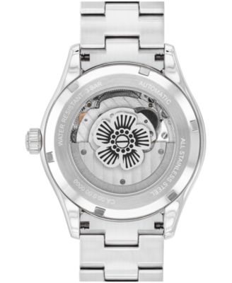 Women's Brooks Automatic Silver Tone Stainless Steel Bracelet Watch, 38mm