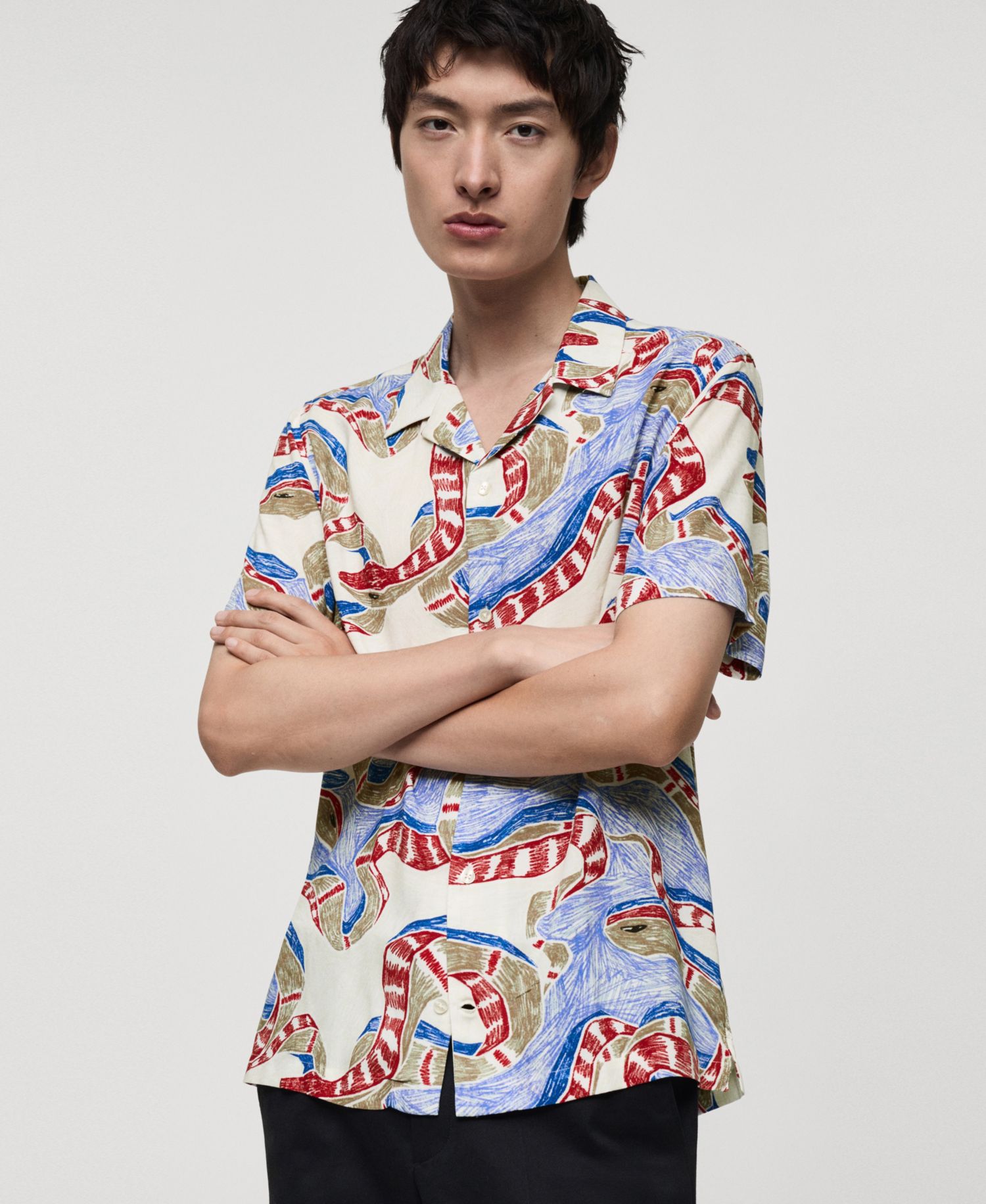Men's Slim-Fit Printed Shirt