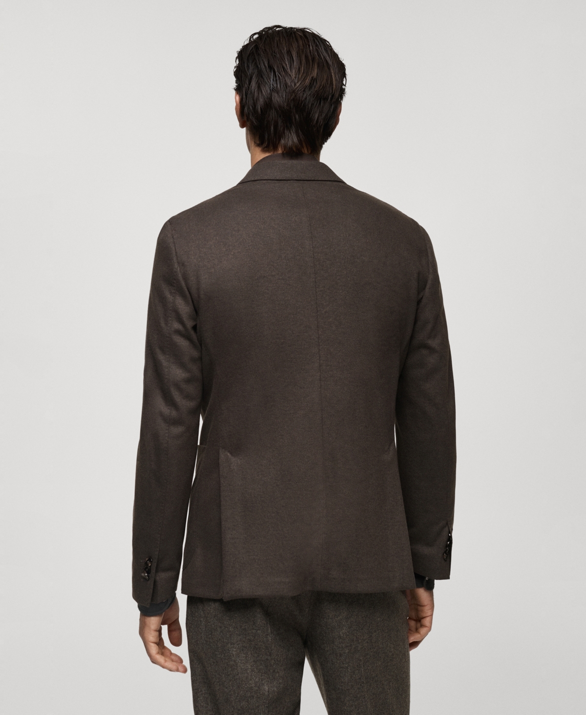 Mango Men's Slim-fit Virgin Wool Double-breasted Blazer In Brown