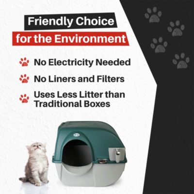 VMRA20-1-PR Premium Roll 'N Clean Self Cleaning Litter Box, LG, Green