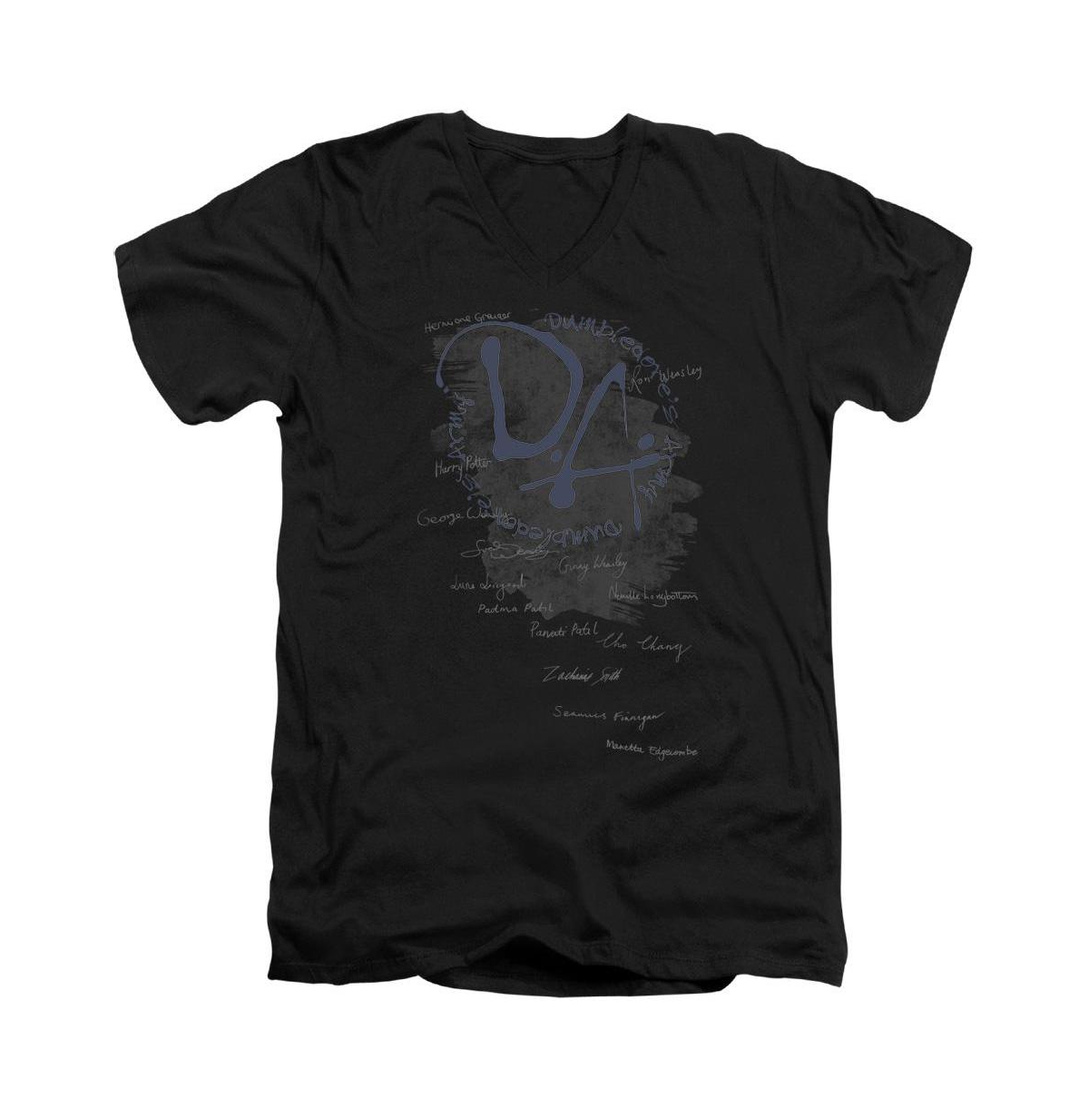 Mens Dumbledores Army Short Sleeve Adult V Neck Premium Cotton Tee / T-Shirt - Black