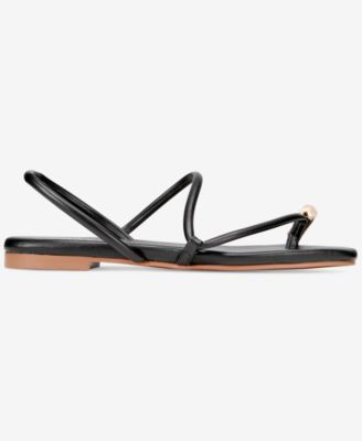 Women's Charlotte Gold Toe Strappy Flat Sandals - Extended Sizes Available