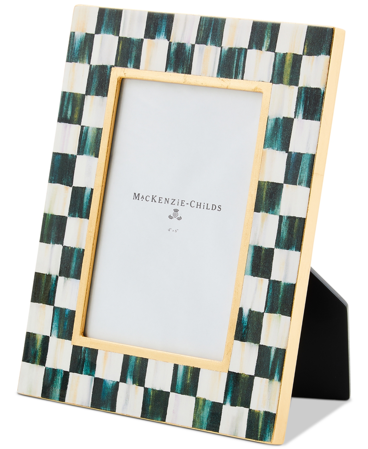 Mackenzie-childs Courtly Check Lacquer Frame, 4" X 6" In Black,white