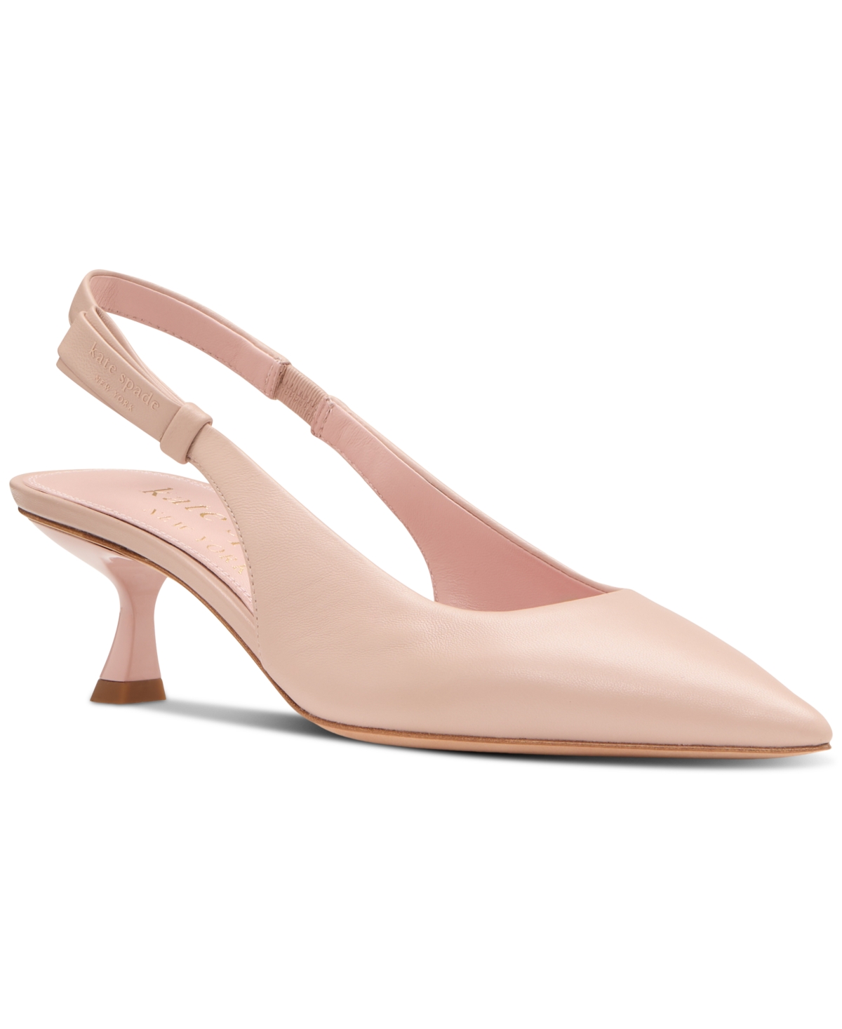 Kate Spade New York Riley Slingback Pointed Toe Kitten Heel Pump In Pale Vellum