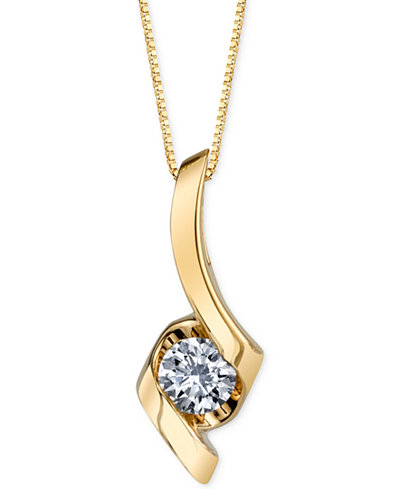 Sirena Diamond Twist Pendant Necklace (1/8 ct. t.w.) in 14k Gold