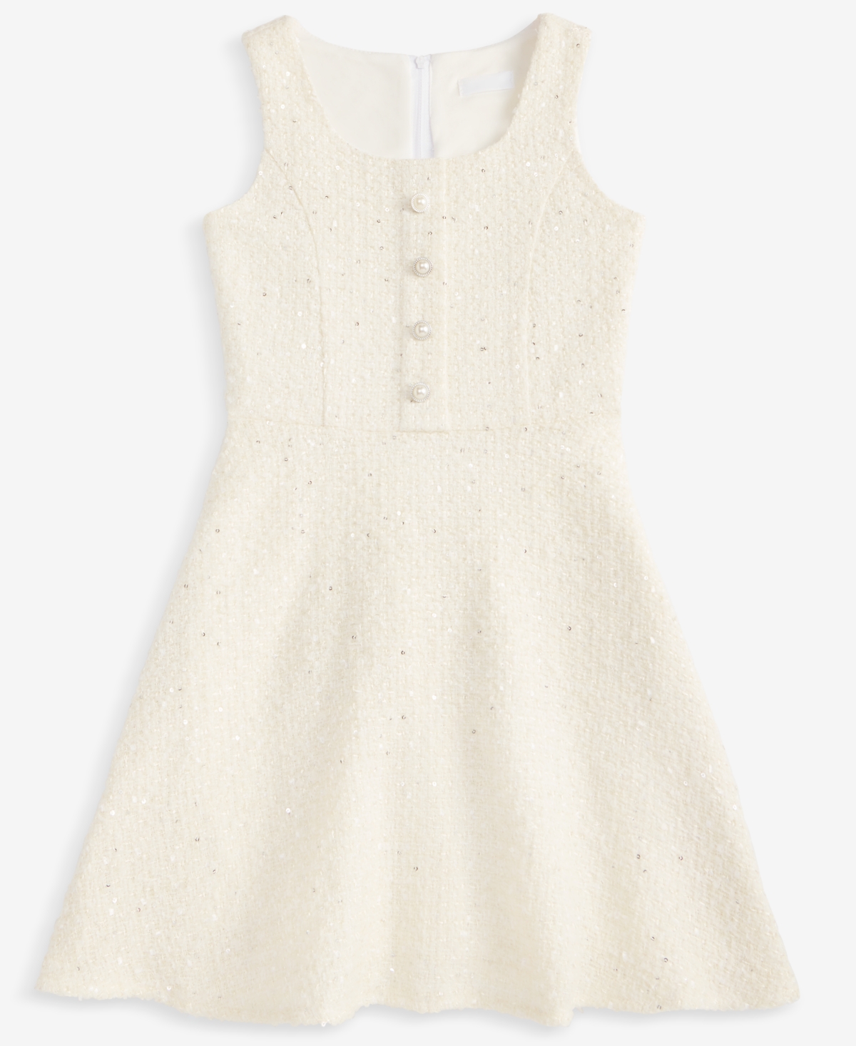 Shop With Jules Big Girl Sleeveless Button Front Dress In Cream