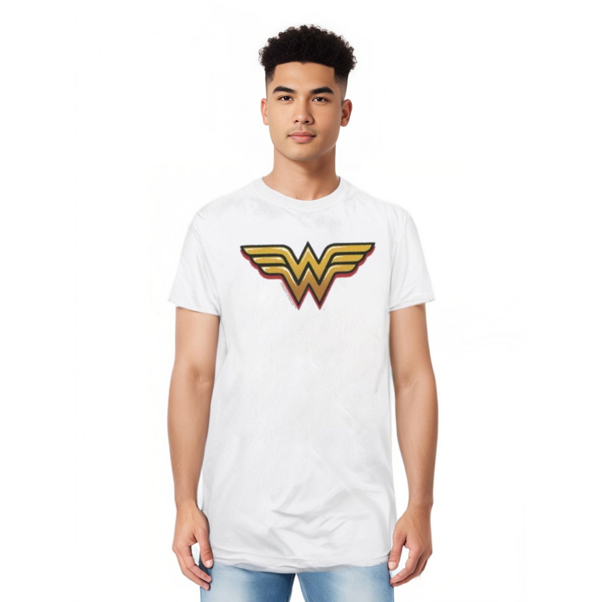 Men's Dc Comics Wonder Woman Airbrush Ww Short Sleeve Adult Tee / T-Shirt - White