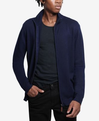 Men's Full Zip Mock Neck Sweater