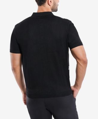 Men's Jacquard Short Sleeve Sweater Polo
