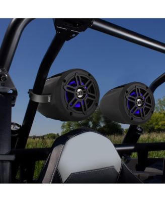 4'' Waterproof Marine Tower Speakers with LED Lights, 300W, Black