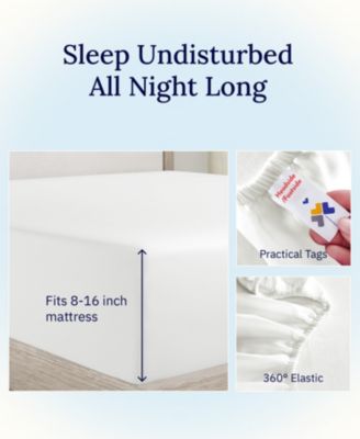 400-Thread Count 100% Cotton Deep Pocket Fitted Sheet, Queen