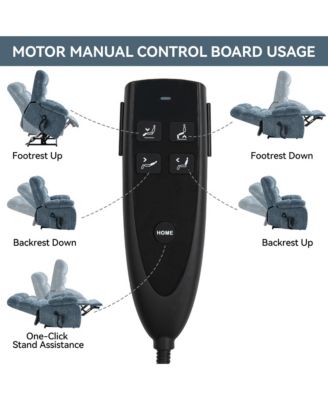 Lift Recliner Chair Heat Massage Dual Motor Infinite Position Up to 350 LBS Large Electric Power Lift Recliners with Power-Remote