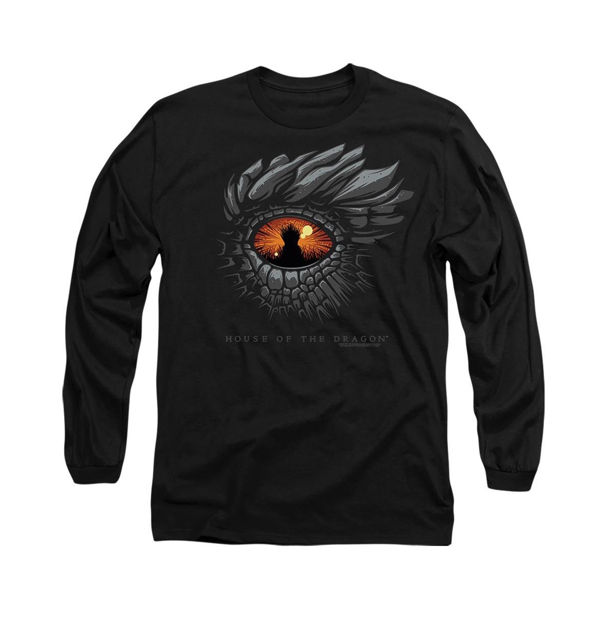 Men's Eye Of The Dragon Long Sleeve Adult Tee / T-Shirt - Black