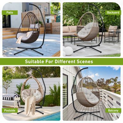 Hammock Steel C Stand -Stand for Hanging Hammock Chairs - 300 Pound Capacity, Black